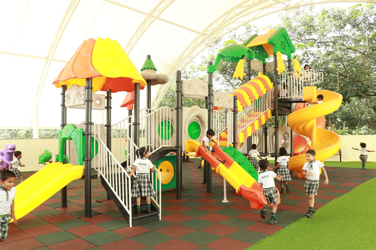 Colorful outdoor play zone for children